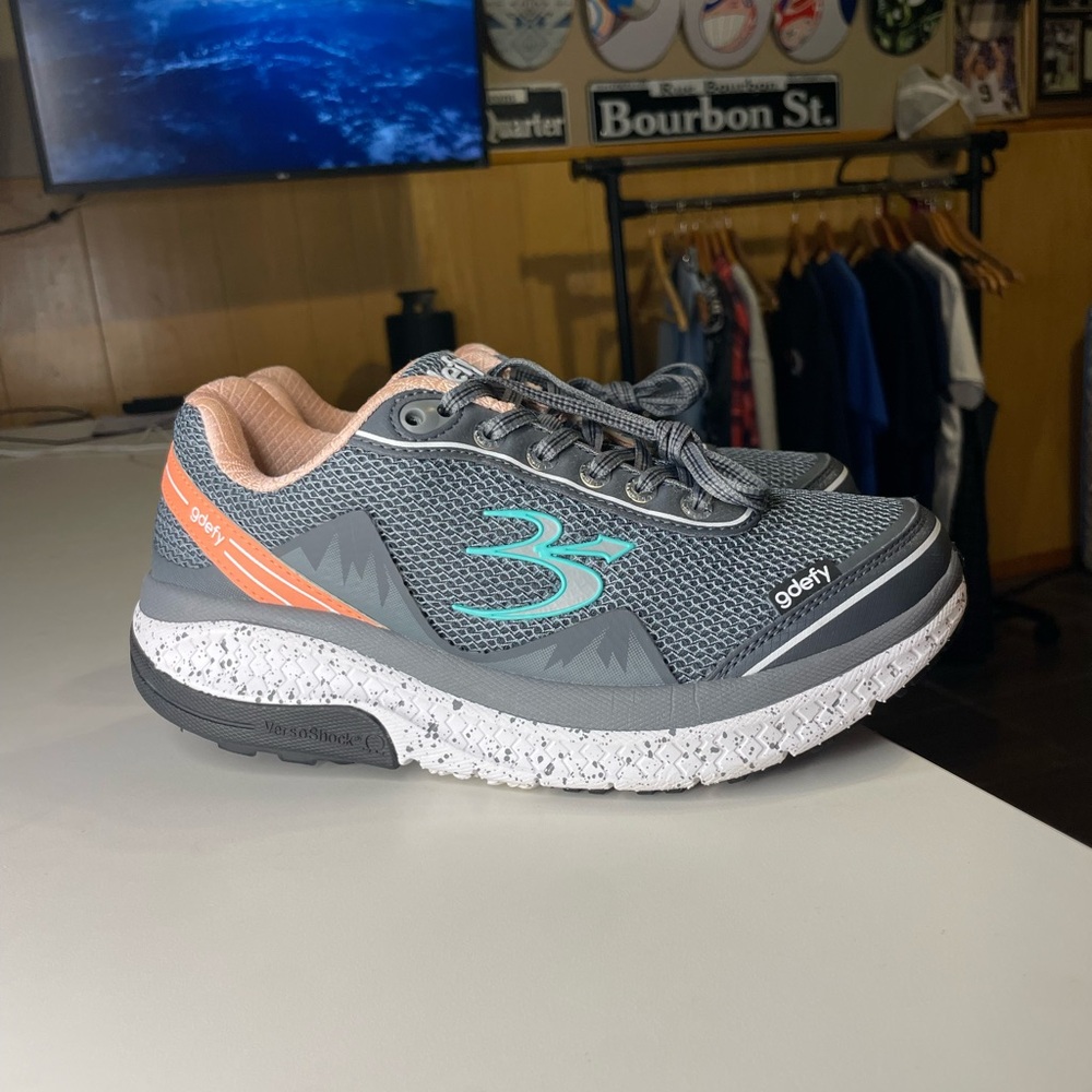 G-Defy Gravity Defyer Women's Mighty Walk athletic shoes in a gray color